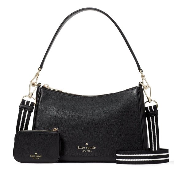 New Kate Spade Rosie Shoulder Bag Pebbled Leather Black - Picture 1 of 4